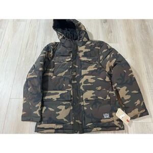 Levi's Camo Hooded Puffer Jacket M Insulated Parka Outdoor Coat Levi Strauss